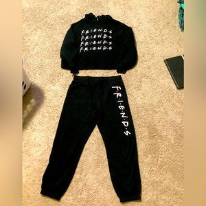 FRIENDS Black Hoodie & Matching Sweatpants